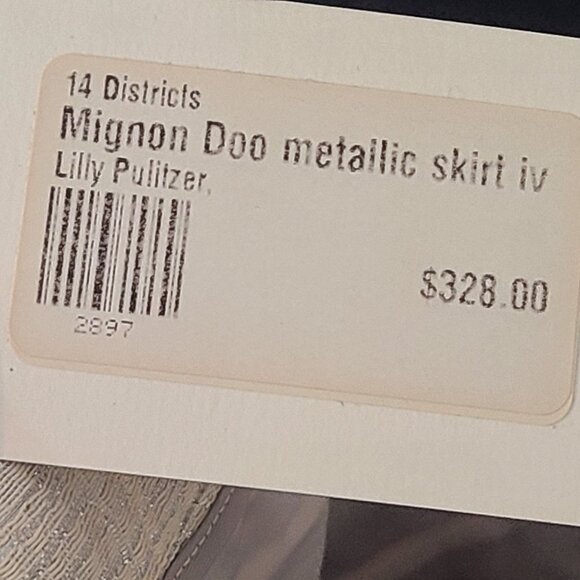 Mignon Doo NWT Women's Metallic Skirt Size 4 - Picture 11 of 12